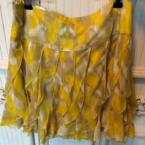 INC International Concepts Yellow and Gray A-Line Skirt